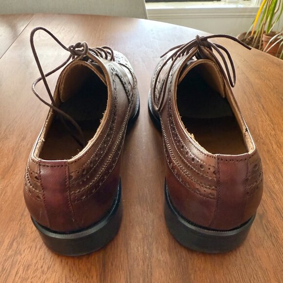 Nettleton Brown Leather Wingtip Brogue Oxfords Men’s Sz9 Dress Shoes Made in USA main image 6